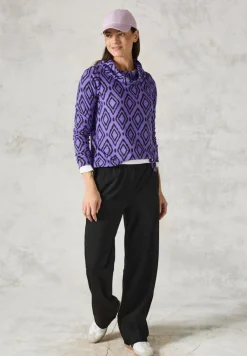 Flauschiges Shirt mit Print lilac melange