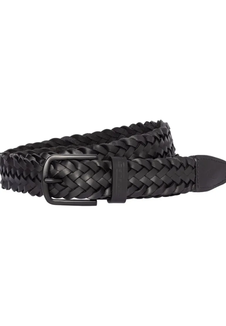 Flechtgürtel aus Leder asphalt