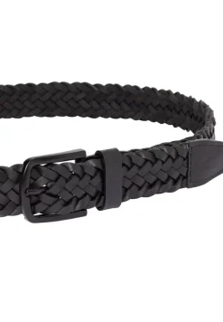 Flechtgürtel aus Leder asphalt