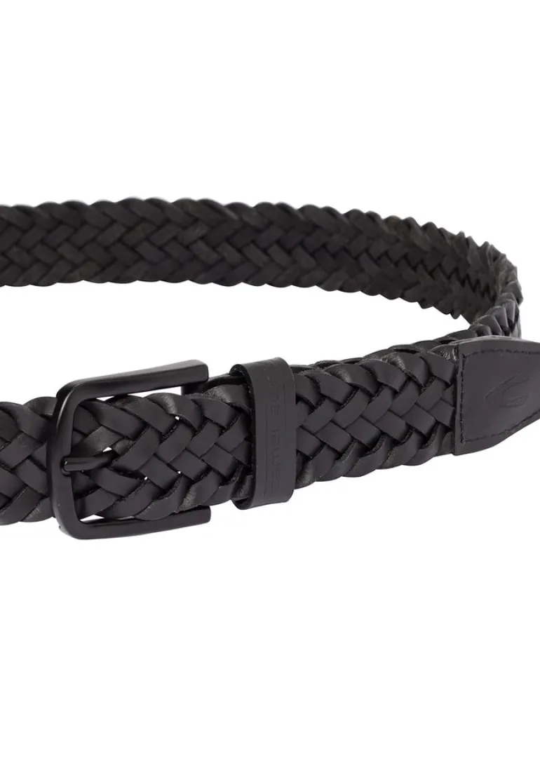 Flechtgürtel aus Leder asphalt
