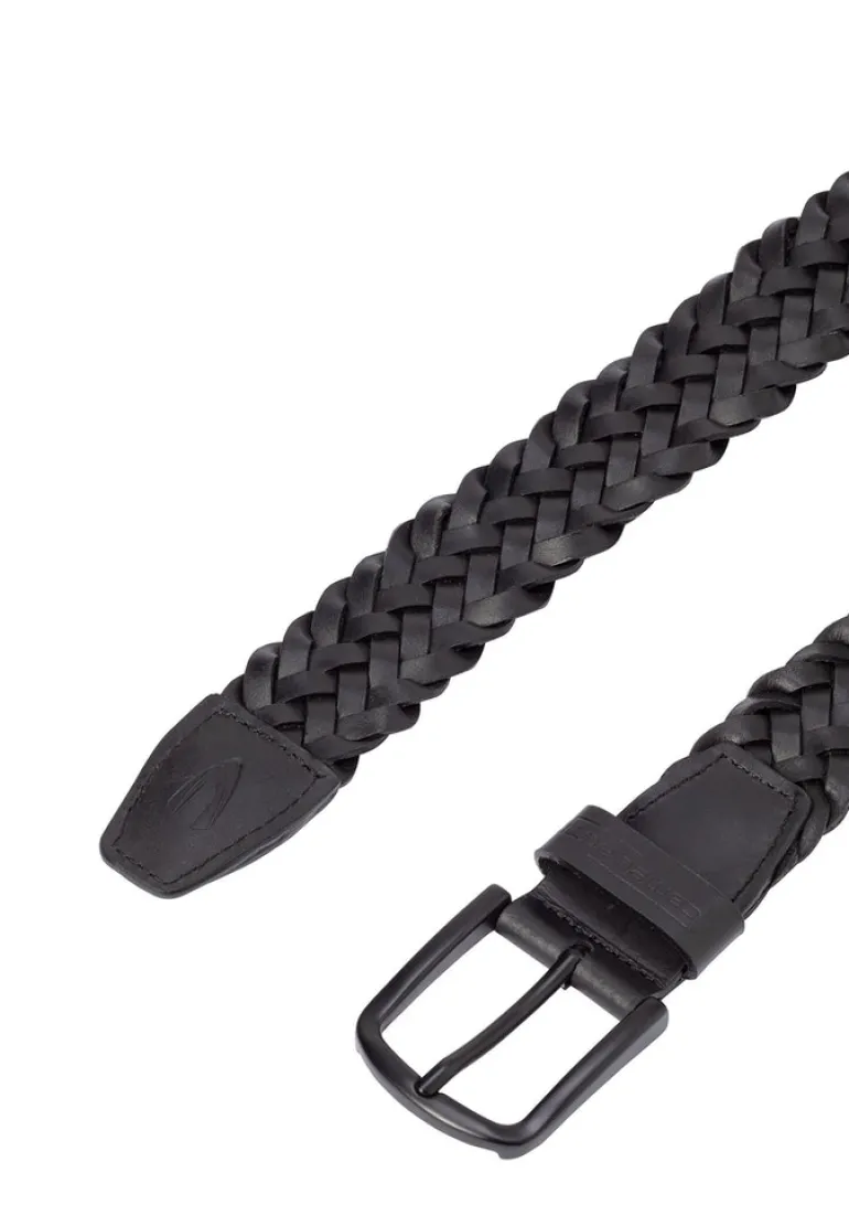 Flechtgürtel aus Leder asphalt