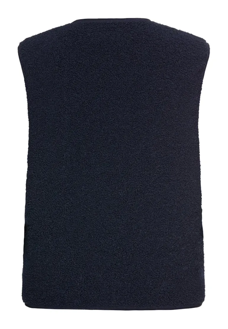 Fleece-Weste mit Knopfverschluss navy