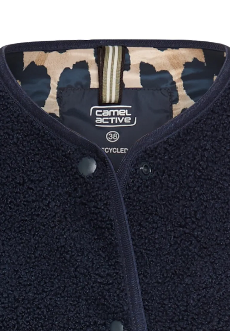 Fleece-Weste mit Knopfverschluss navy
