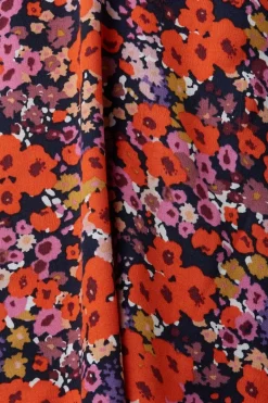 Florale Bluse mit V-Ausschnitt new navy