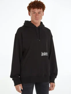 FLORAL GRAPHIC HOODIE ck black