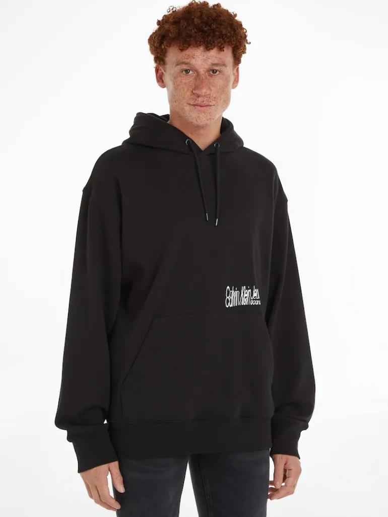 FLORAL GRAPHIC HOODIE ck black