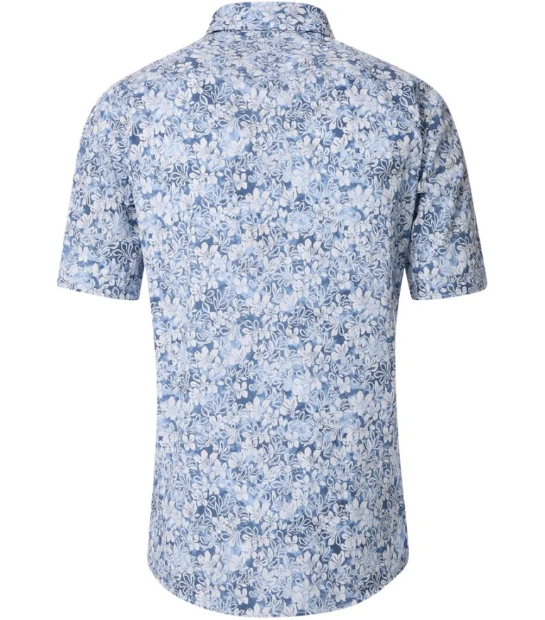 Freizeithemd Kurzarm blau