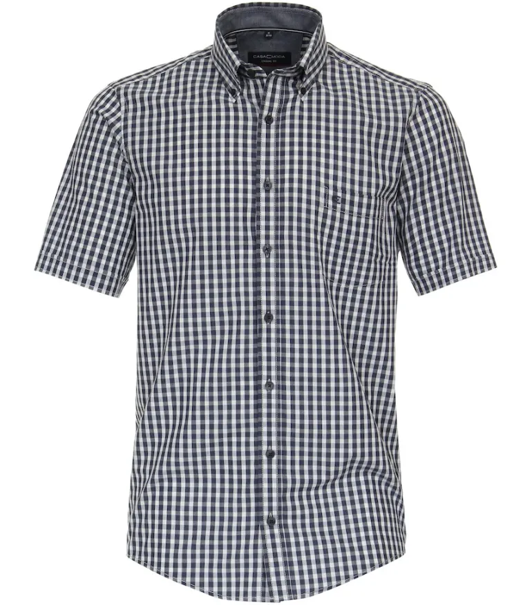 Freizeithemd Kurzarm blau