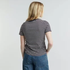 Front seam stripe r t wmn osaka blue-lt chalk stripe