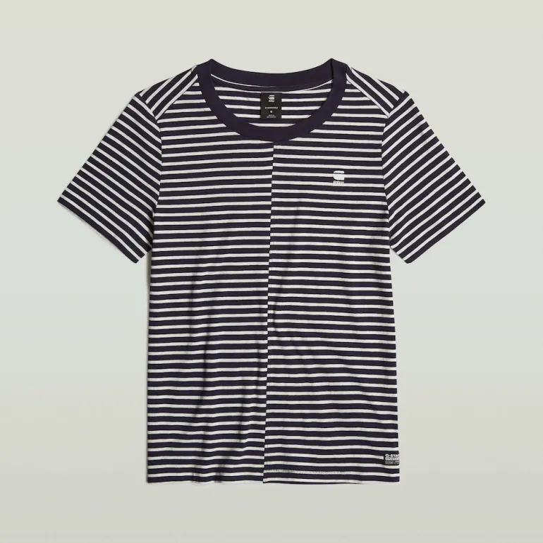 Front seam stripe r t wmn osaka blue-lt chalk stripe