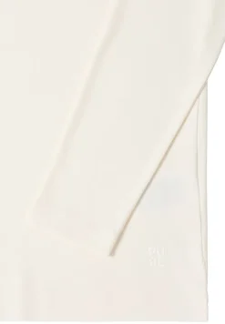 Funnelneck Shirt in Unifarbe creamy white