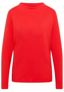 Funnelneck Shirt in Unifarbe pumpkin orange