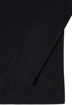 Funnelneck Shirt in Unifarbe black
