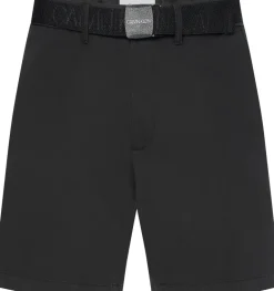 GARMENT DYE BELTED SHORTS ck black