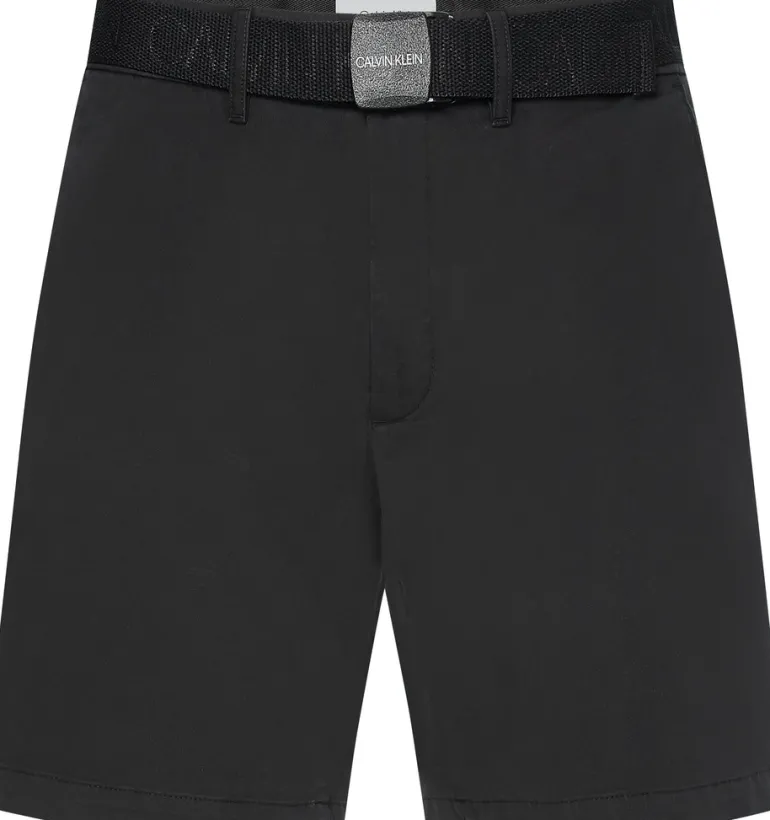 GARMENT DYE BELTED SHORTS ck black