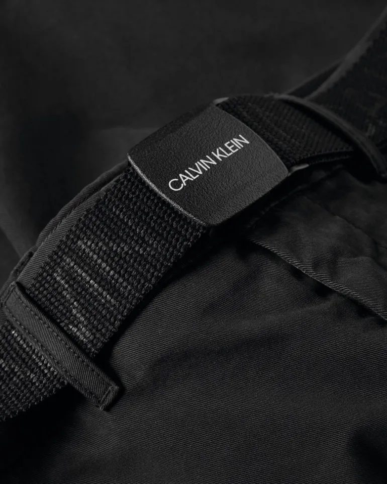 GARMENT DYE BELTED SHORTS ck black