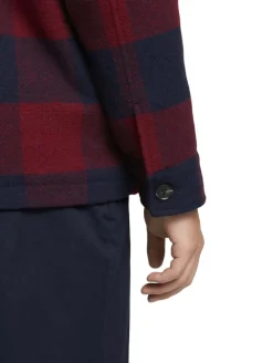 Gefütterte Hemdjacke mit Brusttaschen burgundy navy big vichy check