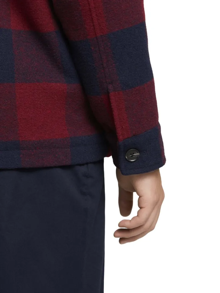 Gefütterte Hemdjacke mit Brusttaschen burgundy navy big vichy check