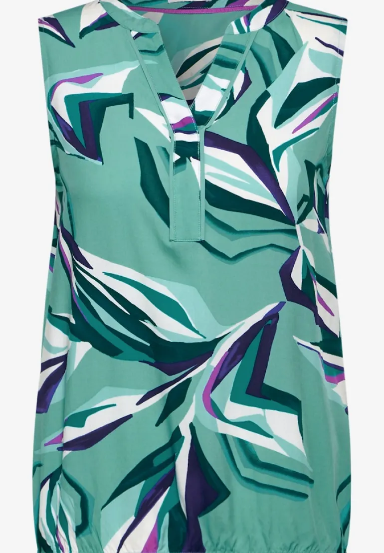 Gemusterte Bluse adriatic green