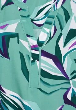 Gemusterte Bluse adriatic green