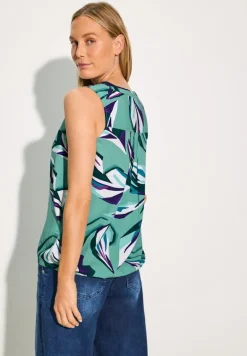 Gemusterte Bluse adriatic green