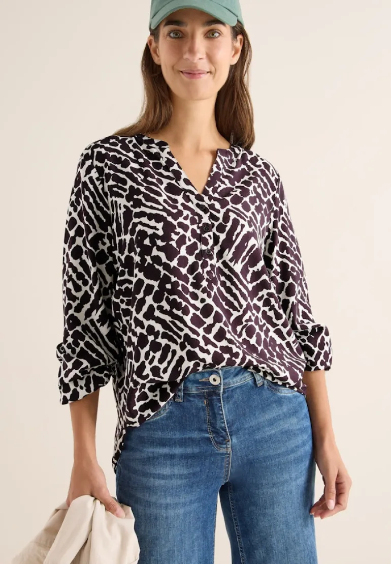 Gemusterte Bluse eggplant red