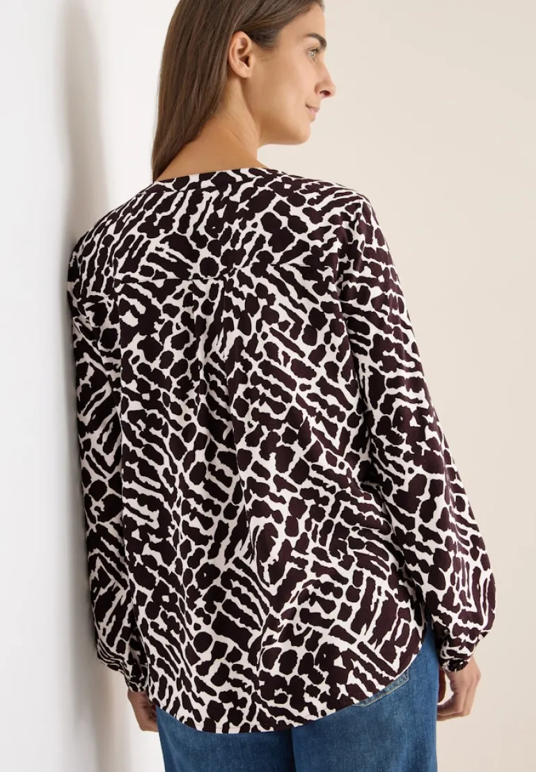 Gemusterte Bluse eggplant red