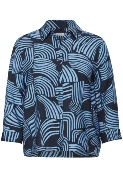 Gemusterte Bluse universal blue