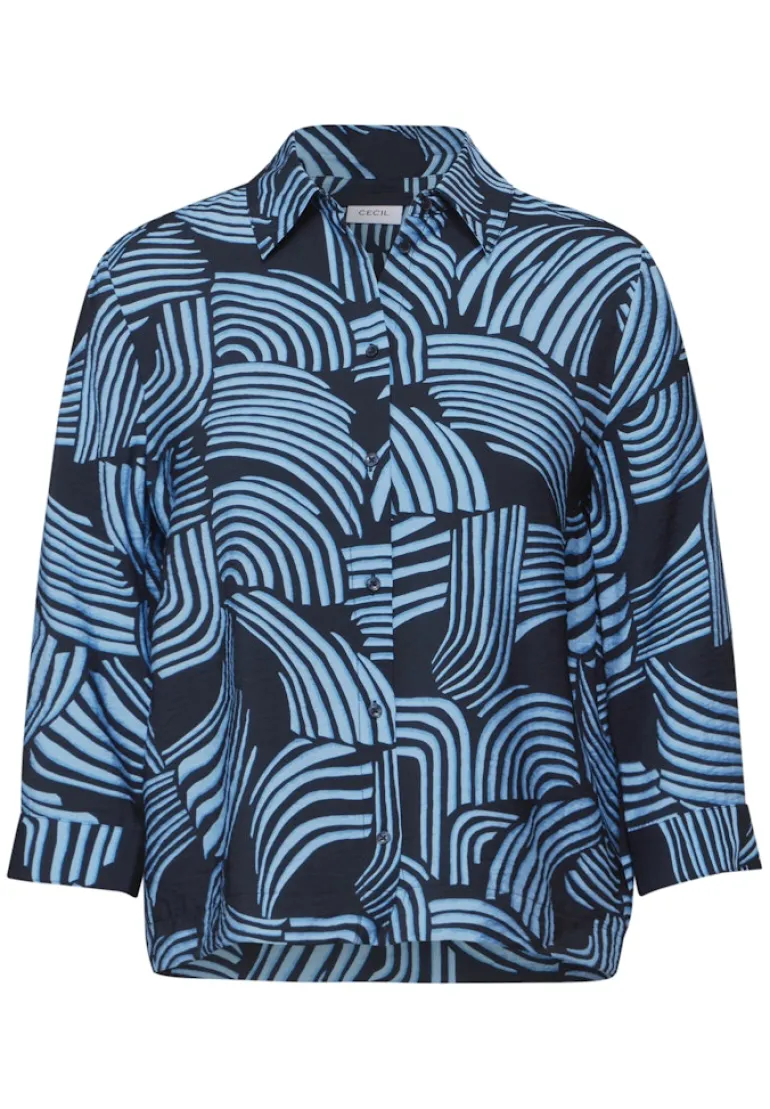 Gemusterte Bluse universal blue