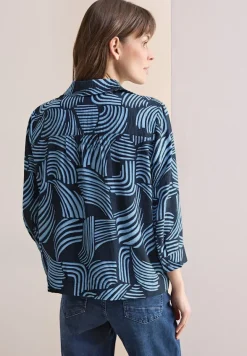 Gemusterte Bluse universal blue