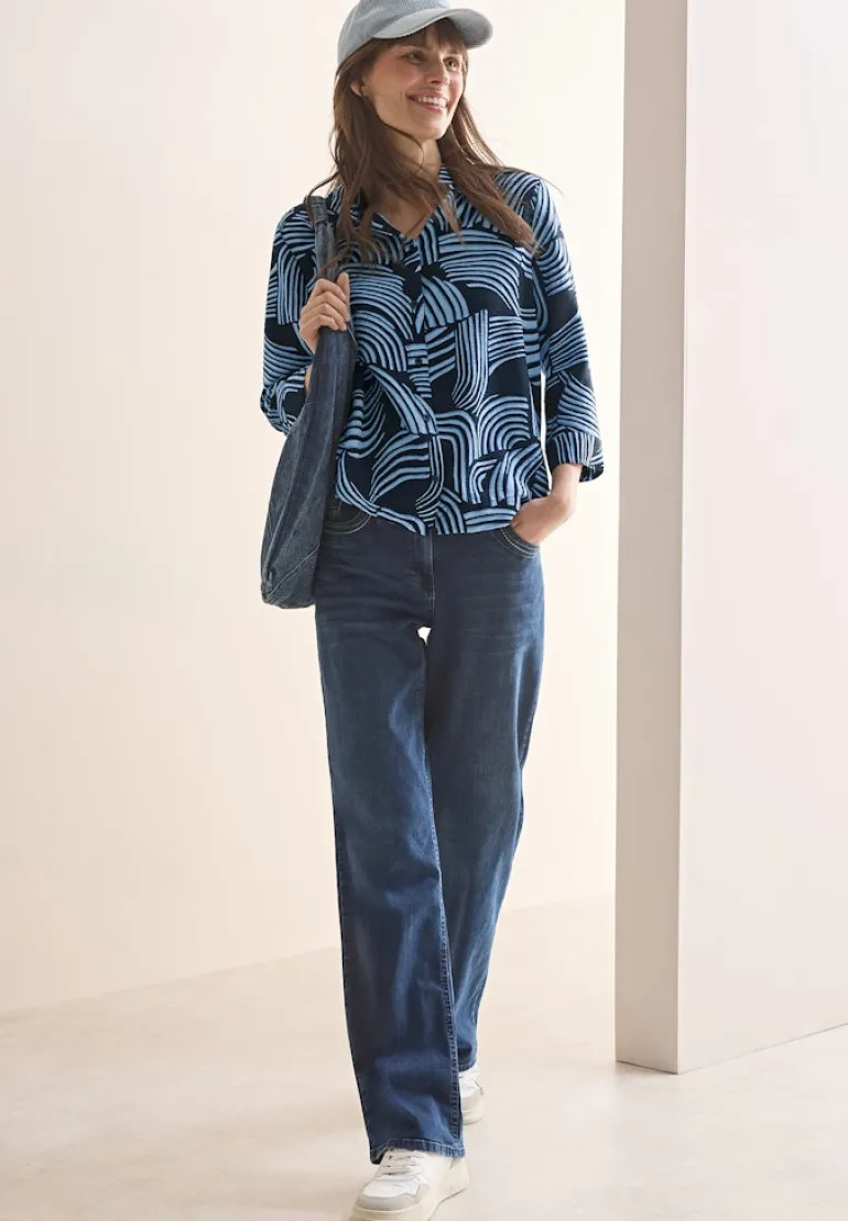 Gemusterte Bluse universal blue