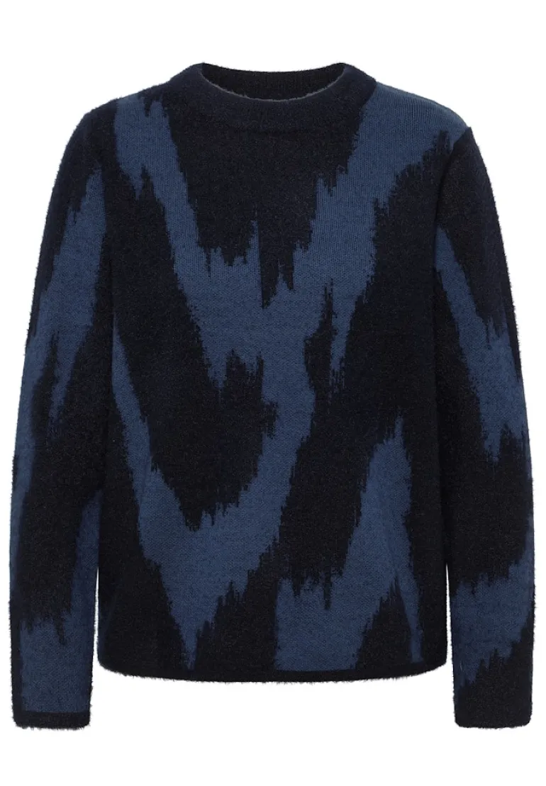 Gemusterter Pullover urban dark blue
