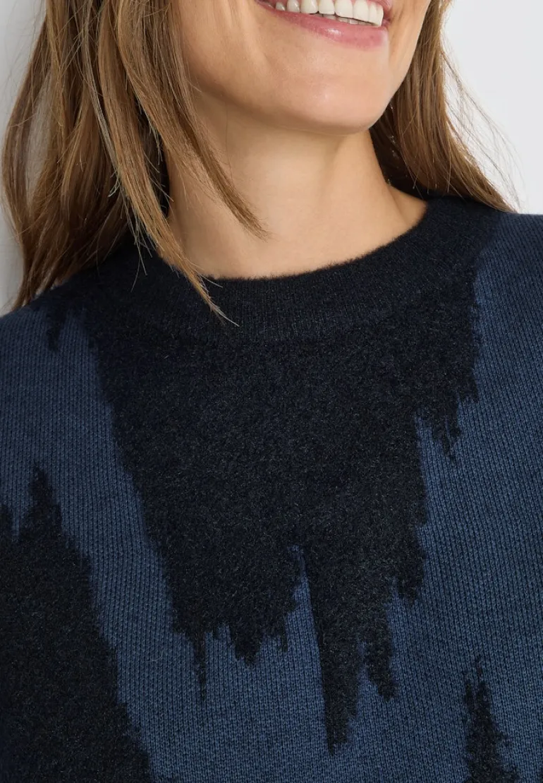 Gemusterter Pullover urban dark blue