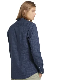 gemustertes Hemd navy dot cross print