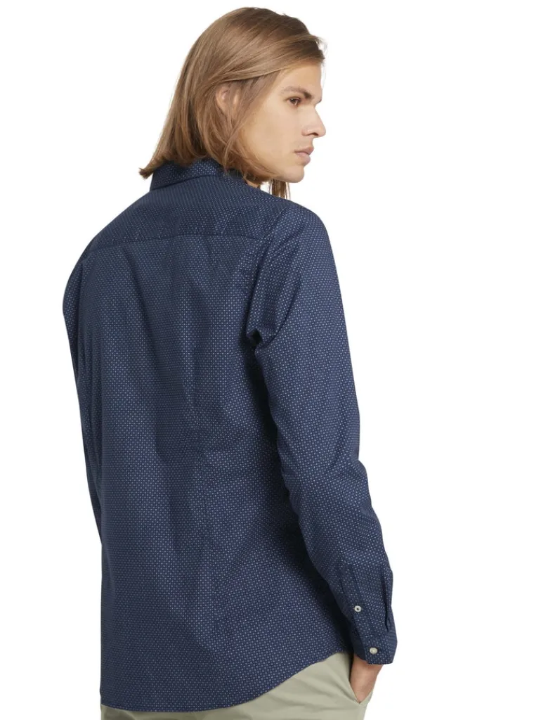 gemustertes Hemd navy dot cross print