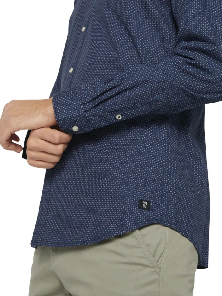 gemustertes Hemd navy dot cross print