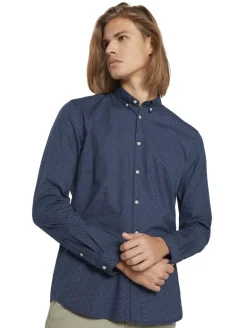 gemustertes Hemd navy dot cross print
