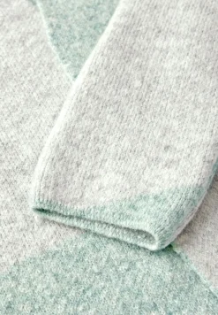 Gemusterte Strickjacke glaced green melange