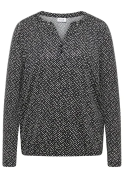 Gemustertes Tunika-Shirt light greige