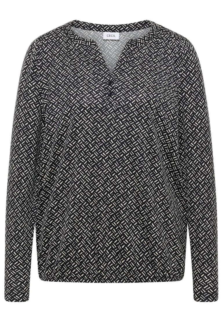 Gemustertes Tunika-Shirt light greige