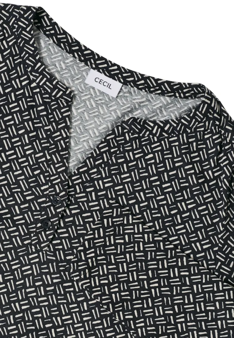 Gemustertes Tunika-Shirt light greige