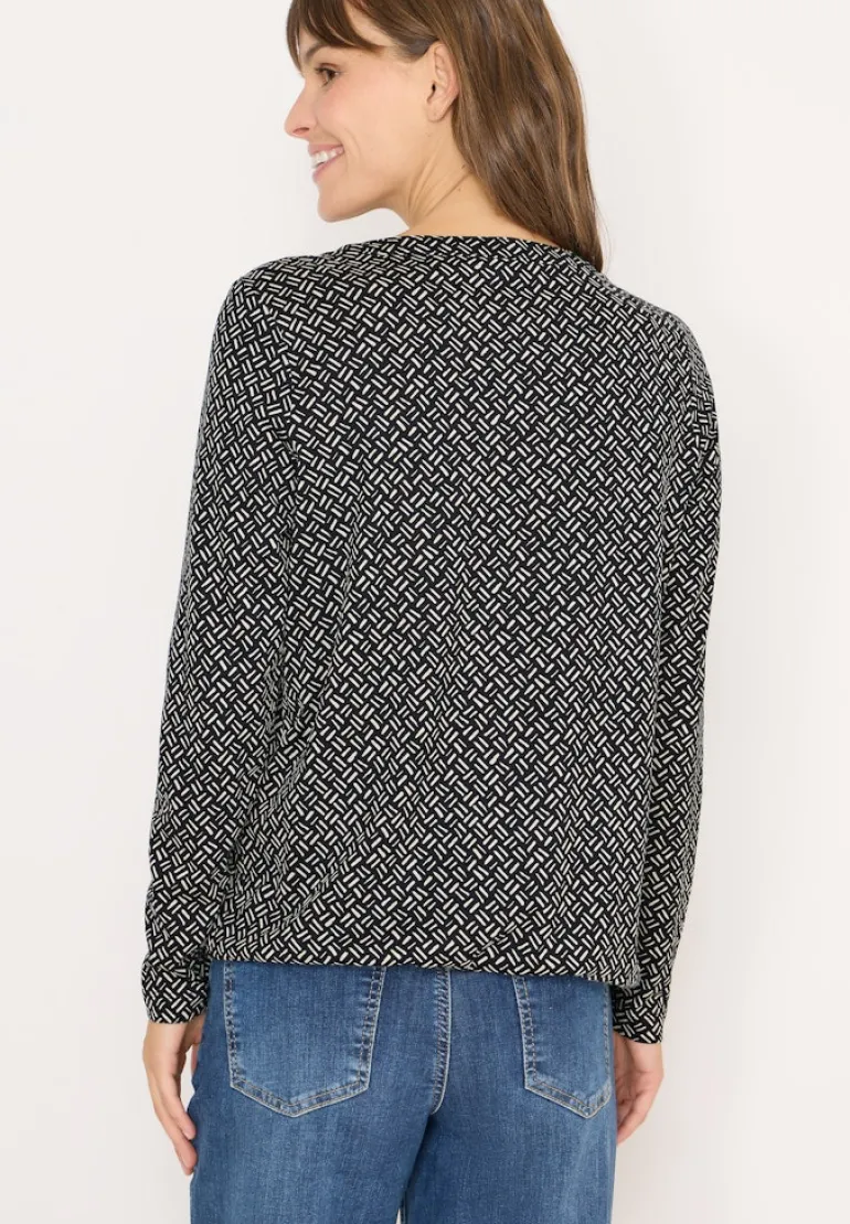 Gemustertes Tunika-Shirt light greige