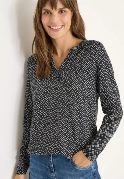 Gemustertes Tunika-Shirt light greige