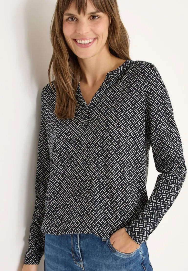 Gemustertes Tunika-Shirt light greige