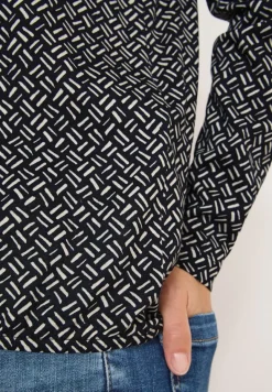 Gemustertes Tunika-Shirt light greige