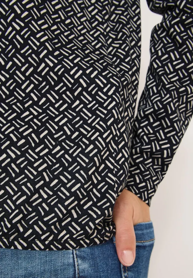Gemustertes Tunika-Shirt light greige