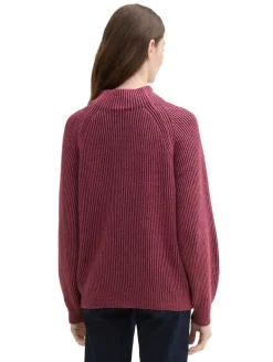 Gerippter Pullover mit Stehkragen blackberry rib structure