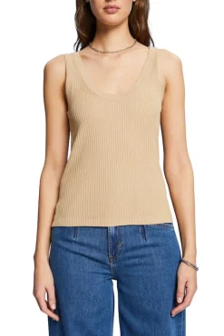 Gerippter Pullunder, Leinenmix sand