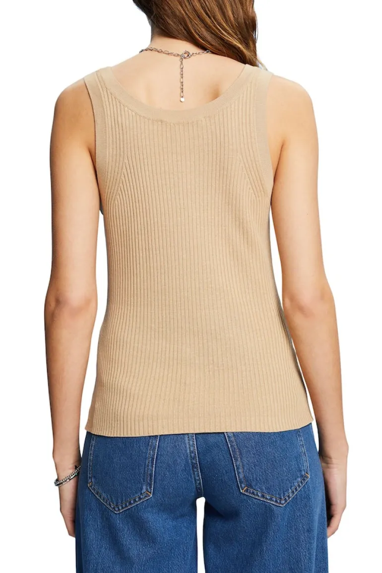 Gerippter Pullunder, Leinenmix sand
