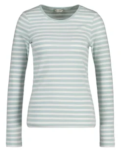 Geripptes Langarmshirt mit Streifen dusty turquoise